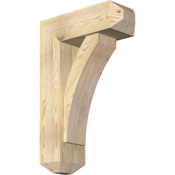 Ekena Millwork Thorton Craftsman Rough Sawn Bracket w/ Offset Brace, Douglas Fir, 8"W x 22"D x 34"H BKT0806X22X34THR04RDF - main